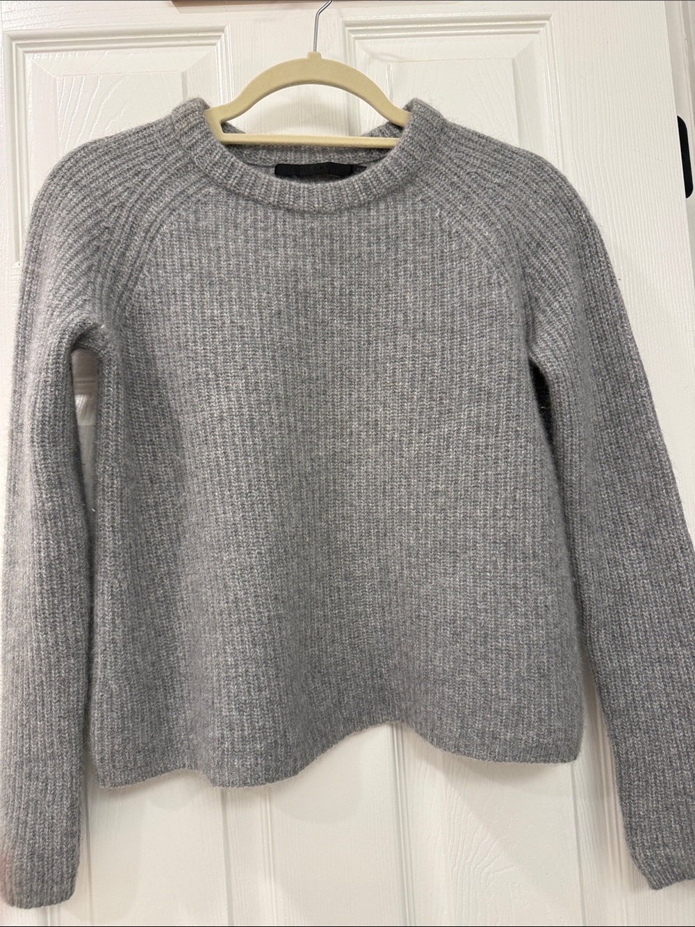 Jenni Kayne Cashmere Heather Gray Ribbed Crewneck Sweater Size XS